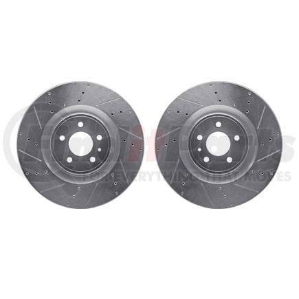 7002-54158 by DYNAMIC FRICTION COMPANY - Brake Rotors - Drilled & Slotted - Silver