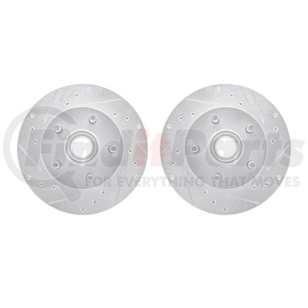 7002-54166 by DYNAMIC FRICTION COMPANY - Brake Rotors - Drilled & Slotted - Silver