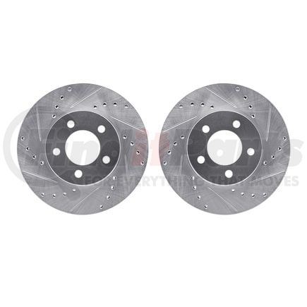 7002-54172 by DYNAMIC FRICTION COMPANY - Brake Rotors - Drilled & Slotted - Silver