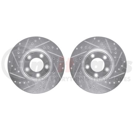 7002-54176 by DYNAMIC FRICTION COMPANY - Brake Rotors - Drilled & Slotted - Silver