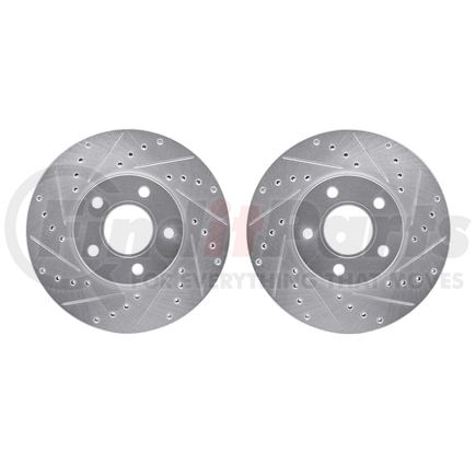 7002-54177 by DYNAMIC FRICTION COMPANY - Brake Rotors - Drilled & Slotted - Silver