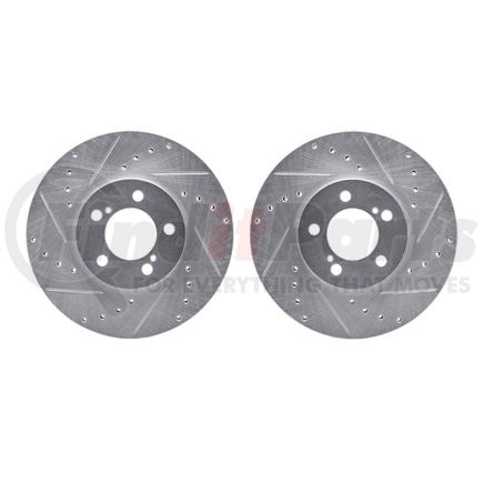 7002-54173 by DYNAMIC FRICTION COMPANY - Brake Rotors - Drilled & Slotted - Silver