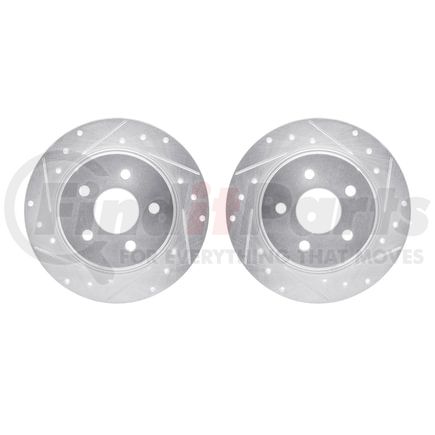 7002-54186 by DYNAMIC FRICTION COMPANY - Brake Rotors - Drilled & Slotted - Silver