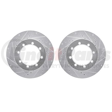 7002-54192 by DYNAMIC FRICTION COMPANY - Brake Rotors - Drilled & Slotted - Silver