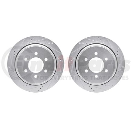 7002-54205 by DYNAMIC FRICTION COMPANY - Brake Rotors - Drilled & Slotted - Silver