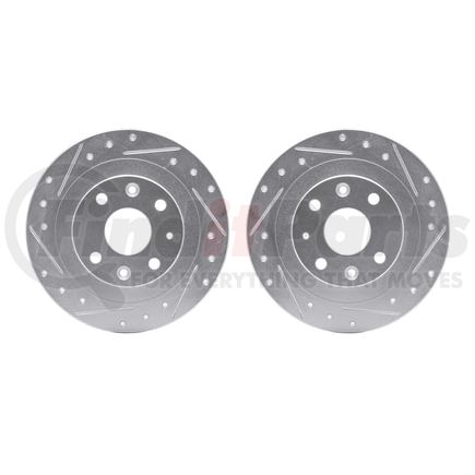 7002-54202 by DYNAMIC FRICTION COMPANY - Brake Rotors - Drilled & Slotted - Silver