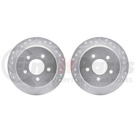 7002-54208 by DYNAMIC FRICTION COMPANY - Brake Rotors - Drilled & Slotted - Silver