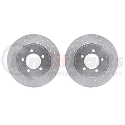 7002-54209 by DYNAMIC FRICTION COMPANY - Brake Rotors - Drilled & Slotted - Silver