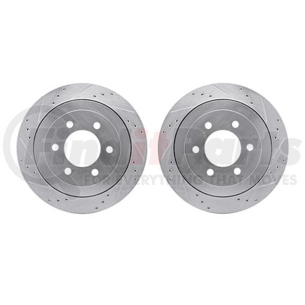 7002-54206 by DYNAMIC FRICTION COMPANY - Brake Rotors - Drilled & Slotted - Silver