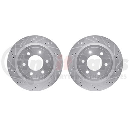 7002-54207 by DYNAMIC FRICTION COMPANY - Brake Rotors - Drilled & Slotted - Silver