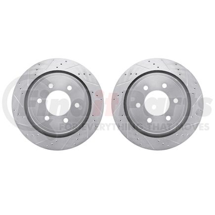 7002-54217 by DYNAMIC FRICTION COMPANY - Brake Rotors - Drilled & Slotted - Silver