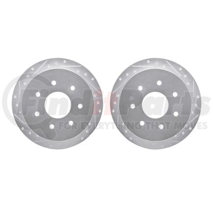 7002-54214 by DYNAMIC FRICTION COMPANY - Brake Rotors - Drilled & Slotted - Silver