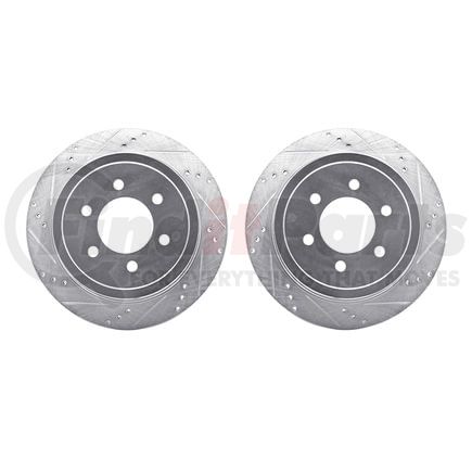 7002-54215 by DYNAMIC FRICTION COMPANY - Brake Rotors - Drilled & Slotted - Silver