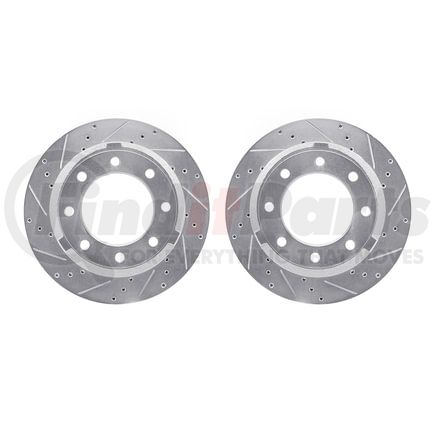 7002-54221 by DYNAMIC FRICTION COMPANY - Brake Rotors - Drilled & Slotted - Silver