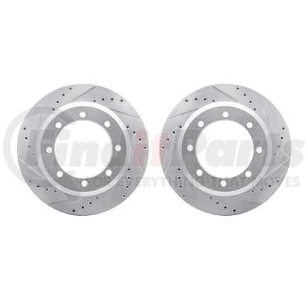 7002-54223 by DYNAMIC FRICTION COMPANY - Brake Rotors - Drilled & Slotted - Silver