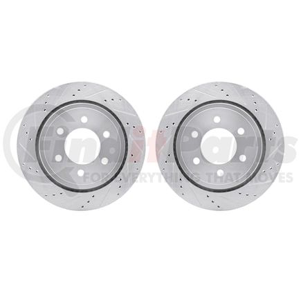 7002-54219 by DYNAMIC FRICTION COMPANY - Brake Rotors - Drilled & Slotted - Silver