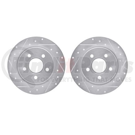 7002-54229 by DYNAMIC FRICTION COMPANY - Brake Rotors - Drilled & Slotted - Silver