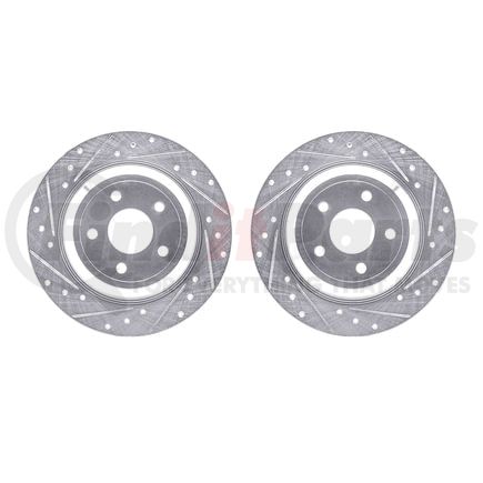 7002-54230 by DYNAMIC FRICTION COMPANY - Brake Rotors - Drilled & Slotted - Silver