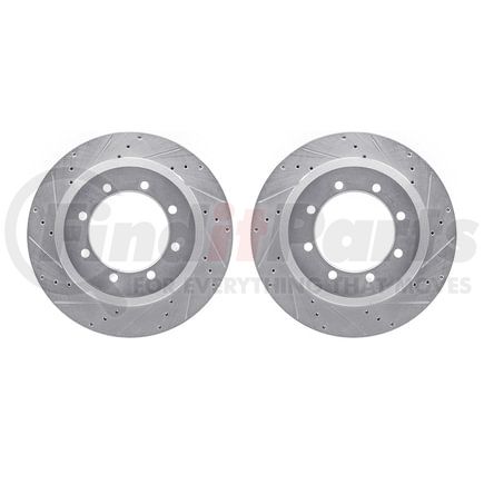 7002-54224 by DYNAMIC FRICTION COMPANY - Brake Rotors - Drilled & Slotted - Silver