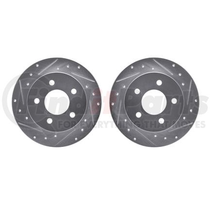 7002-54238 by DYNAMIC FRICTION COMPANY - Brake Rotors - Drilled & Slotted - Silver