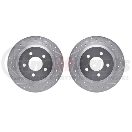 7002-54239 by DYNAMIC FRICTION COMPANY - Brake Rotors - Drilled & Slotted - Silver