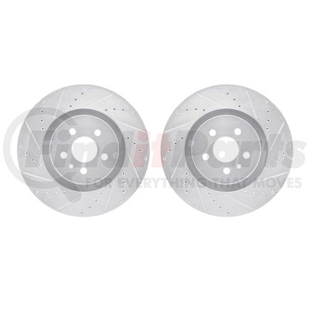7002-55000 by DYNAMIC FRICTION COMPANY - Brake Rotors - Drilled & Slotted - Silver