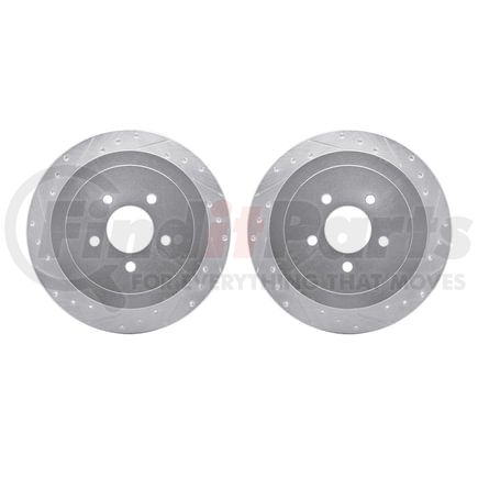 7002-55010 by DYNAMIC FRICTION COMPANY - Brake Rotors - Drilled & Slotted - Silver