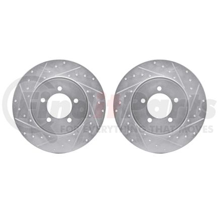 7002-55006 by DYNAMIC FRICTION COMPANY - Brake Rotors - Drilled & Slotted - Silver