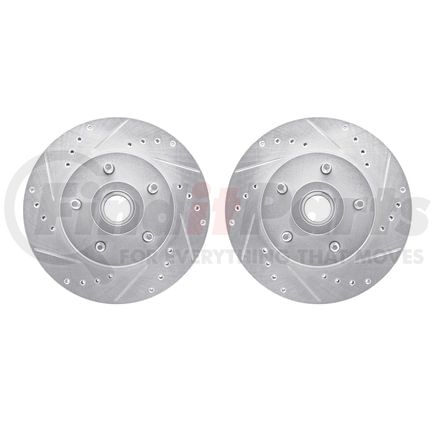 7002-56004 by DYNAMIC FRICTION COMPANY - Brake Rotors - Drilled & Slotted - Silver