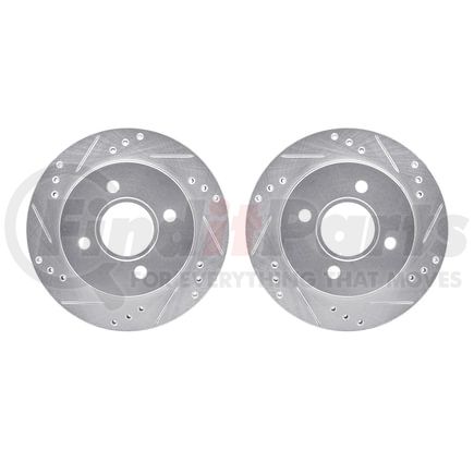 7002-56013 by DYNAMIC FRICTION COMPANY - Brake Rotors - Drilled & Slotted - Silver