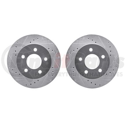 7002-56006 by DYNAMIC FRICTION COMPANY - Brake Rotors - Drilled & Slotted - Silver