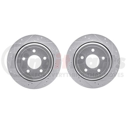 7002-56016 by DYNAMIC FRICTION COMPANY - Brake Rotors - Drilled & Slotted - Silver