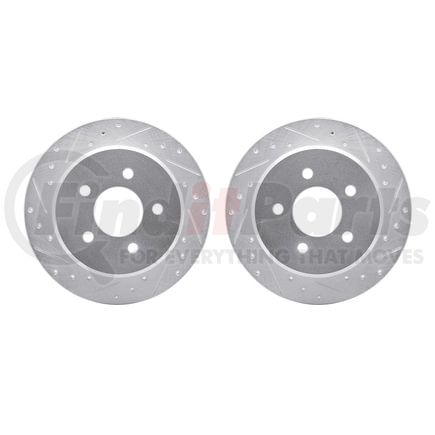 7002-56014 by DYNAMIC FRICTION COMPANY - Brake Rotors - Drilled & Slotted - Silver