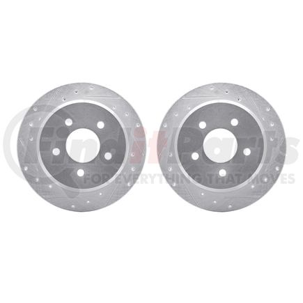 7002-56015 by DYNAMIC FRICTION COMPANY - Brake Rotors - Drilled & Slotted - Silver