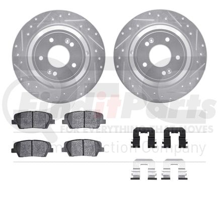 7512-03082 by DYNAMIC FRICTION COMPANY - Rotors-Drilled & Slotted-Silver w/ 5000 Advanced Brake Pads Incl Hdw