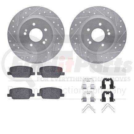 7512-03111 by DYNAMIC FRICTION COMPANY - Rotors-Drilled & Slotted-Silver w/ 5000 Advanced Brake Pads Incl Hdw