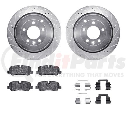 7512-11026 by DYNAMIC FRICTION COMPANY - Rotors-Drilled & Slotted-Silver w/ 5000 Advanced Brake Pads Incl Hdw