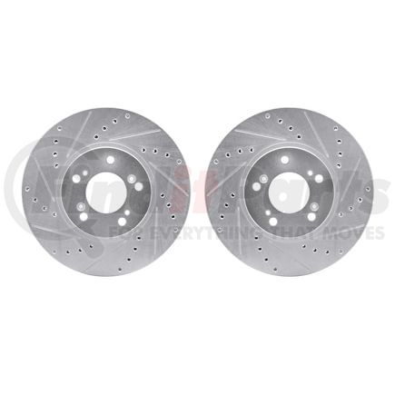 7002-58011 by DYNAMIC FRICTION COMPANY - Brake Rotors - Drilled & Slotted - Silver