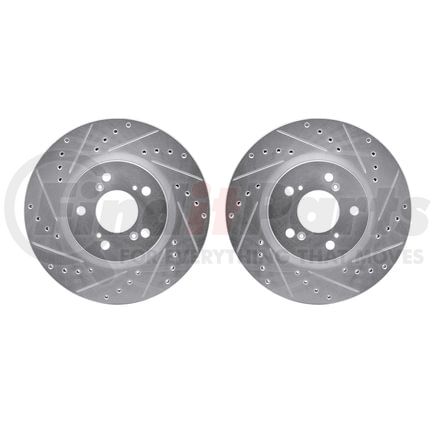 7002-58012 by DYNAMIC FRICTION COMPANY - Brake Rotors - Drilled & Slotted - Silver