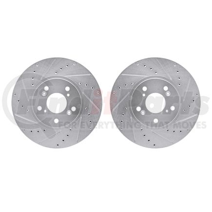 7002-58015 by DYNAMIC FRICTION COMPANY - Brake Rotors - Drilled & Slotted - Silver