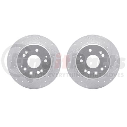 7002-58016 by DYNAMIC FRICTION COMPANY - Brake Rotors - Drilled & Slotted - Silver