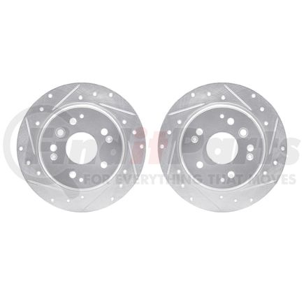 7002-58031 by DYNAMIC FRICTION COMPANY - Brake Rotors - Drilled & Slotted - Silver