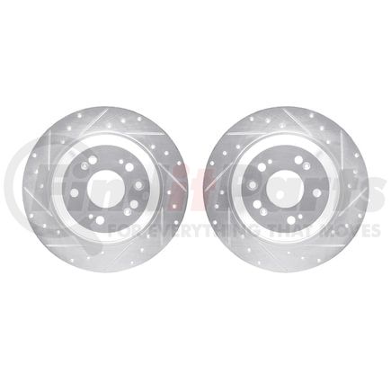 7002-58032 by DYNAMIC FRICTION COMPANY - Brake Rotors - Drilled & Slotted - Silver