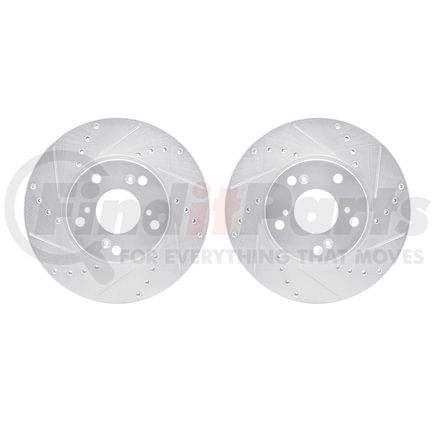 7002-59004 by DYNAMIC FRICTION COMPANY - Brake Rotors - Drilled & Slotted - Silver