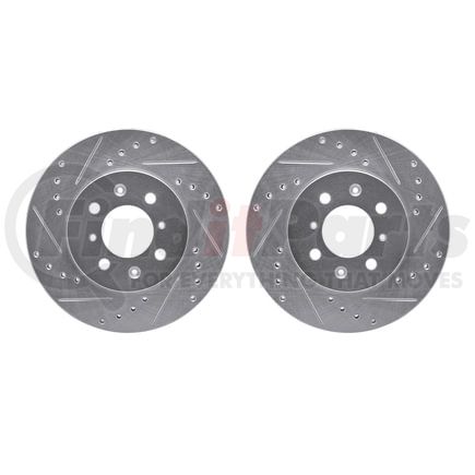 7002-59006 by DYNAMIC FRICTION COMPANY - Brake Rotors - Drilled & Slotted - Silver