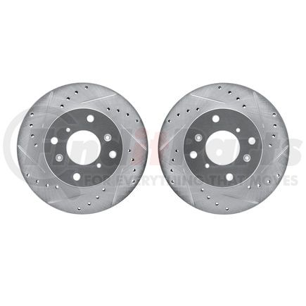 7002-59002 by DYNAMIC FRICTION COMPANY - Brake Rotors - Drilled & Slotted - Silver