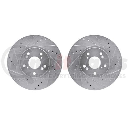 7002-59003 by DYNAMIC FRICTION COMPANY - Brake Rotors - Drilled & Slotted - Silver