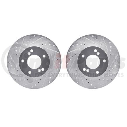 7002-59011 by DYNAMIC FRICTION COMPANY - Brake Rotors - Drilled & Slotted - Silver