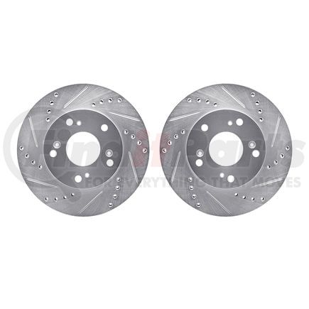 7002-59007 by DYNAMIC FRICTION COMPANY - Brake Rotors - Drilled & Slotted - Silver