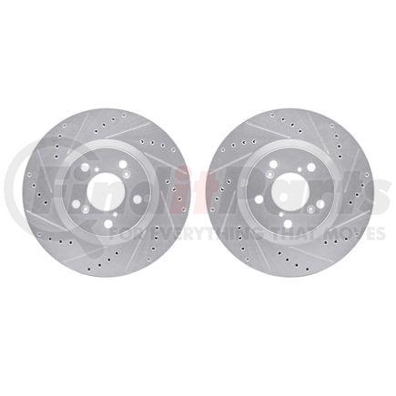 7002-59016 by DYNAMIC FRICTION COMPANY - Brake Rotors - Drilled & Slotted - Silver